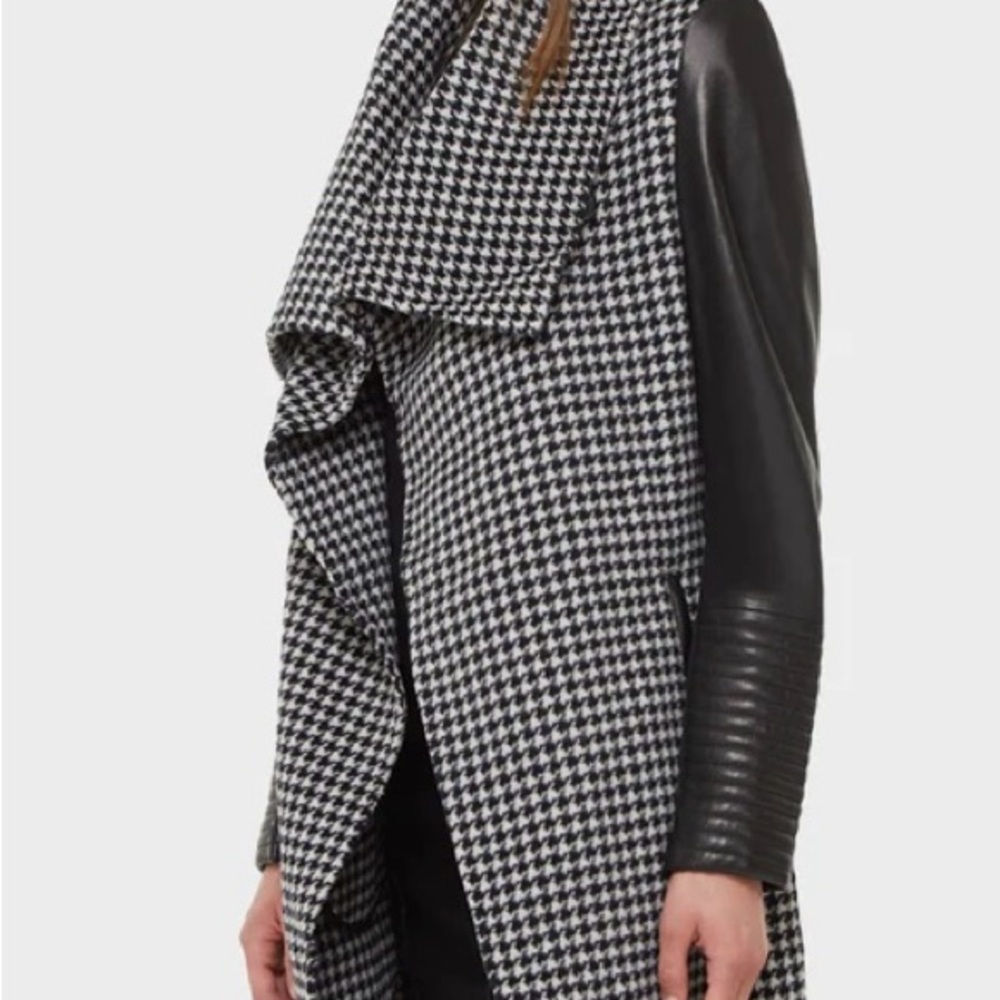 RUDSAK TAPLIN WOMEN'S WOOL COAT WITH LEATHER SLEEVES! Brandnew tag attached 695$ - Picture 3 of 10